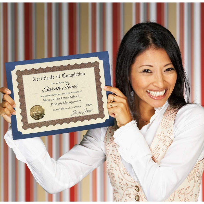 Great Papers! Ready-to-Use Certificates  Completion  11 X 8.5  Ivory/Brown/Gold Colors with Brown Border  6/Pack - Image 2